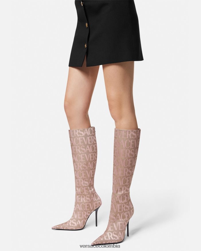 mujer botas hasta la rodilla por toda la prenda Versace rosa 2RP40F476 zapato