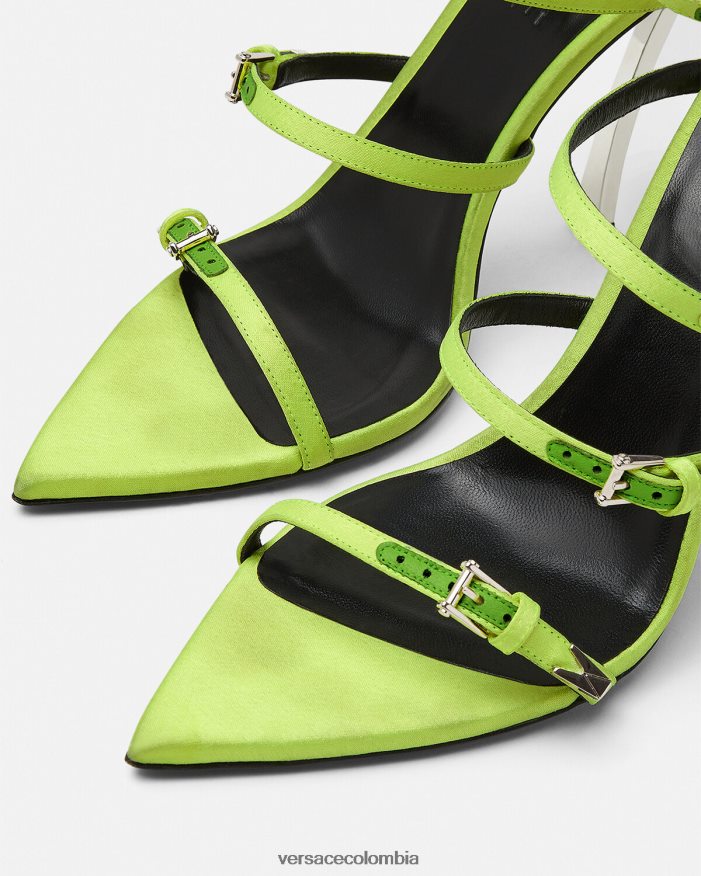 mujer sandalias con punta de alfiler Versace amarillo 2RP40F399 zapato