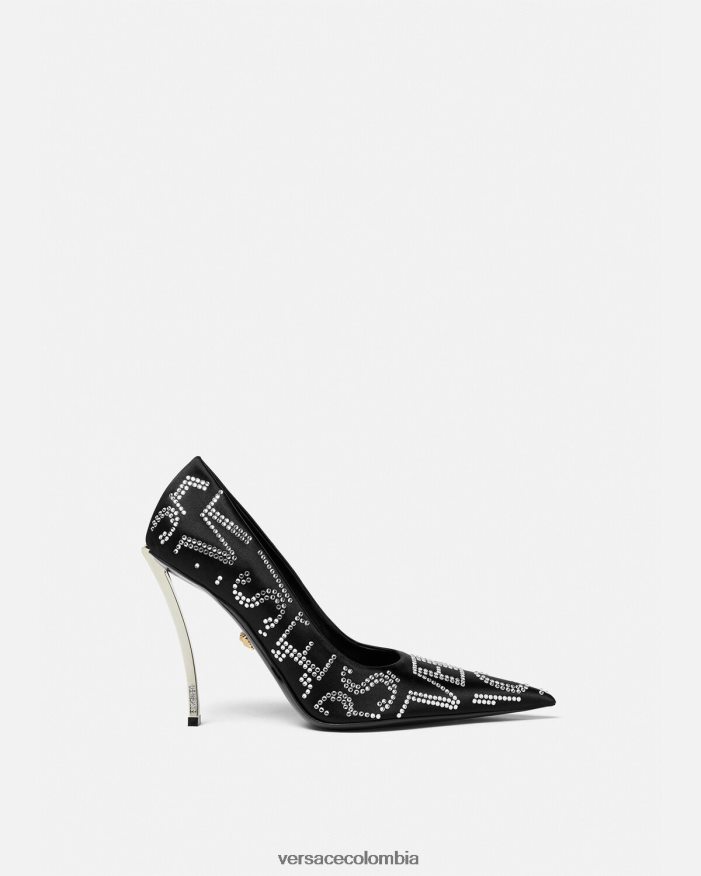 mujer zapatos de tacón con detalles en toda la prenda Versace negro 2RP40F403 zapato