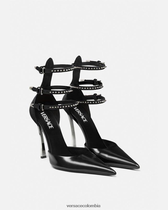 mujer zapatos de tacón con punta de aguja Versace negro 2RP40F402 zapato