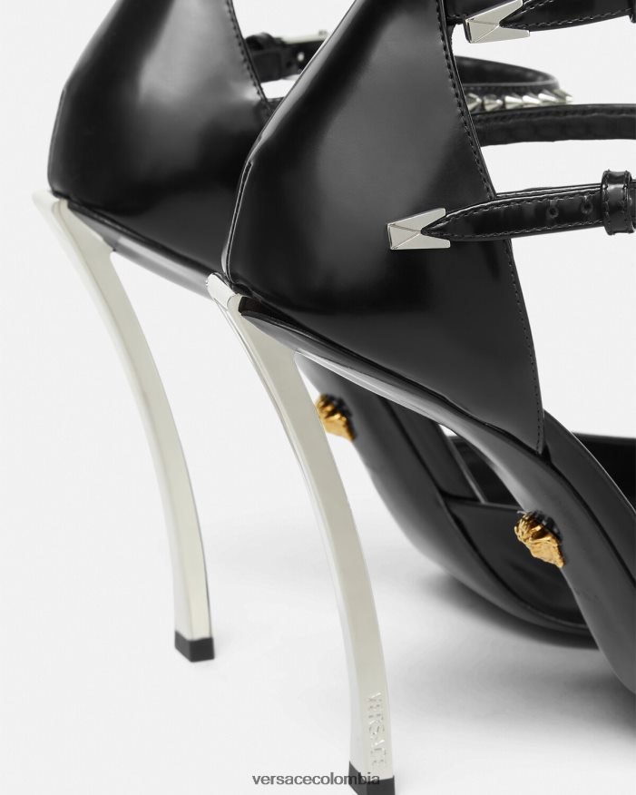 mujer zapatos de tacón con punta de aguja Versace negro 2RP40F402 zapato