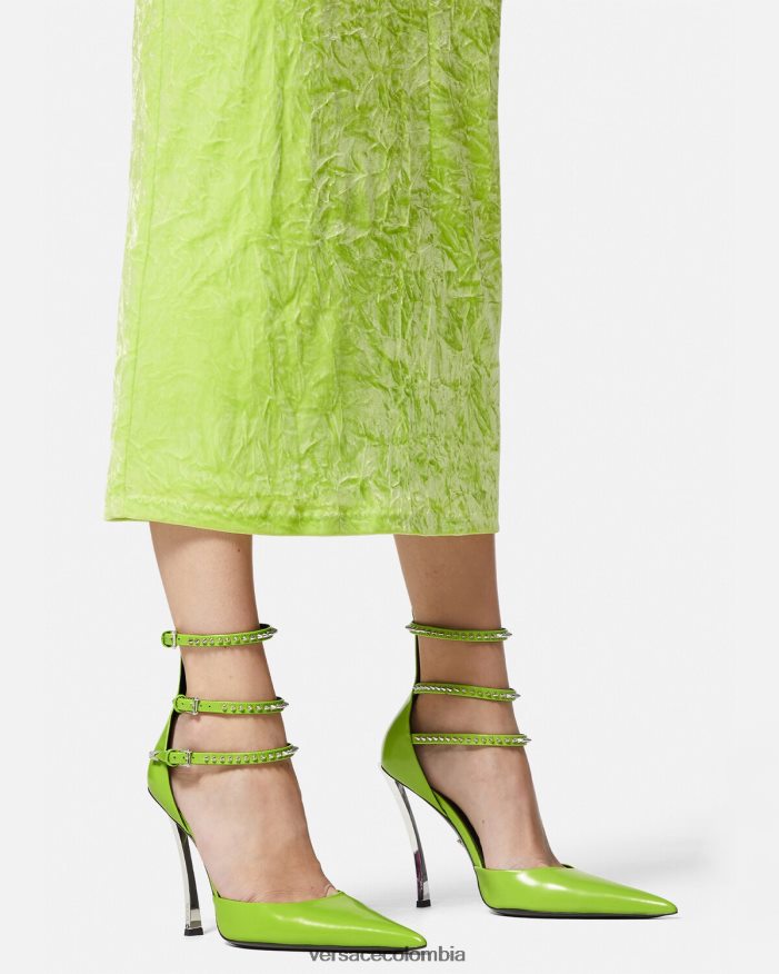 mujer zapatos de tacón con punta de aguja Versace verde 2RP40F401 zapato