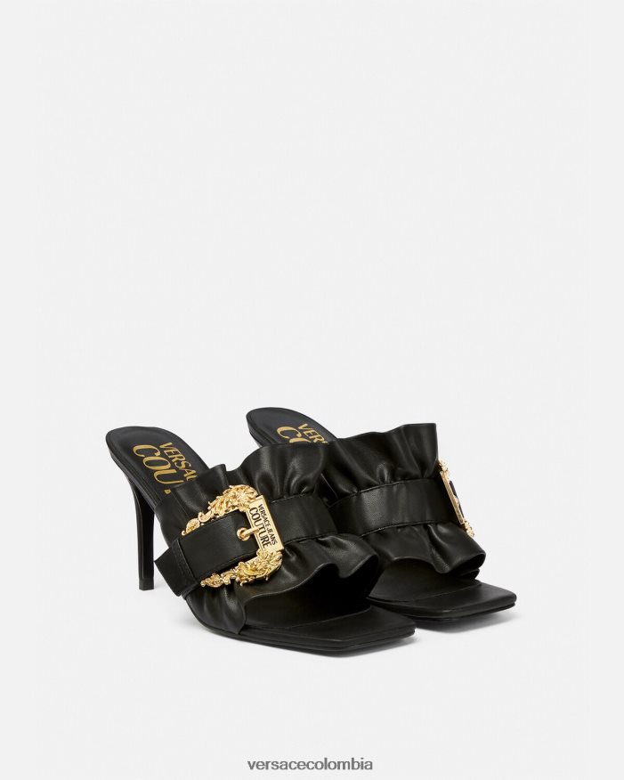 mujer mules emily con hebilla barroca Versace negro 2RP40F2284 zapato