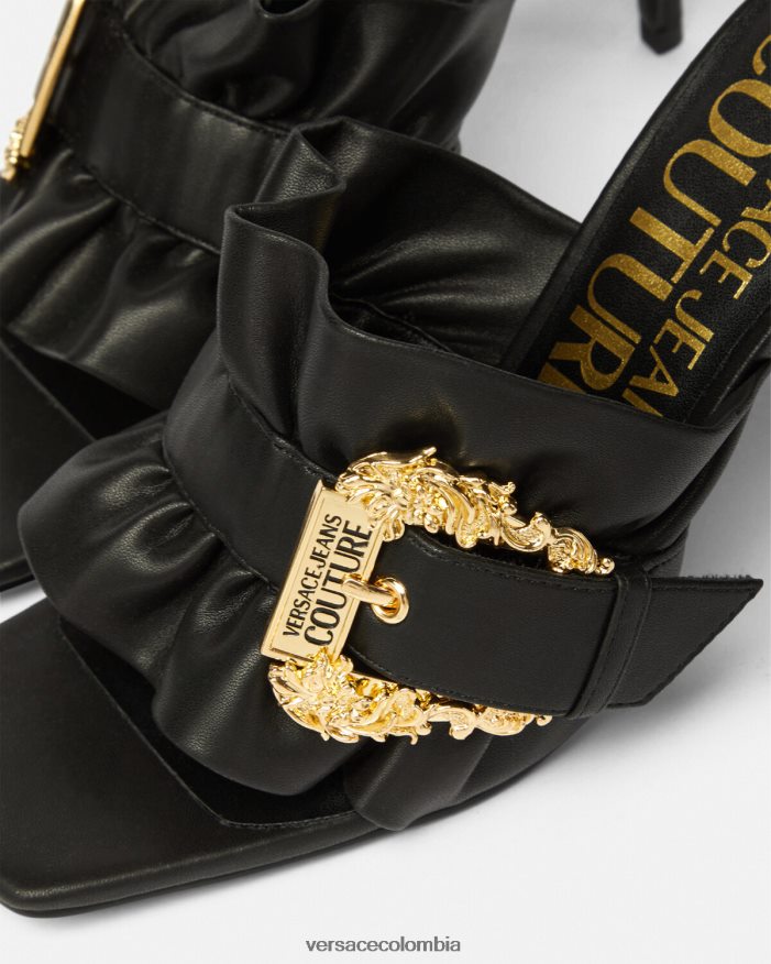 mujer mules emily con hebilla barroca Versace negro 2RP40F2284 zapato