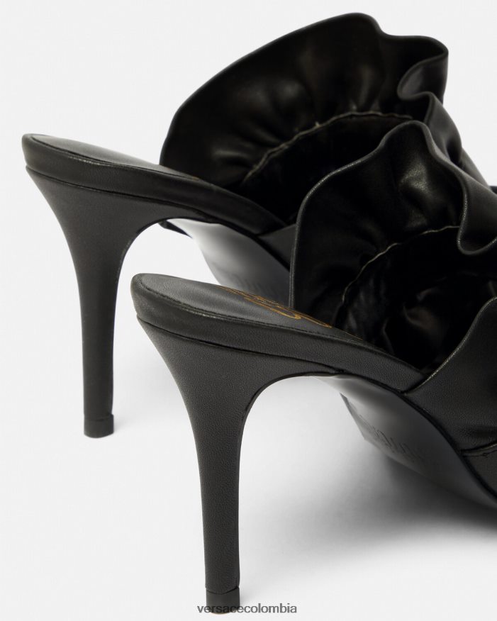 mujer mules emily con hebilla barroca Versace negro 2RP40F2284 zapato