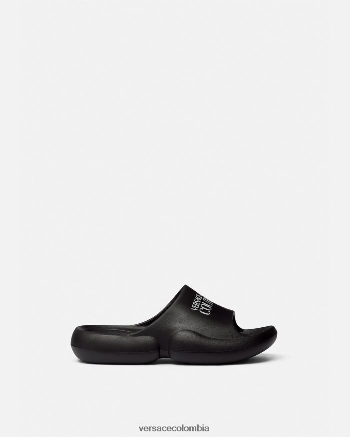 mujer diapositivas de etiqueta Versace negro 2RP40F2268 zapato