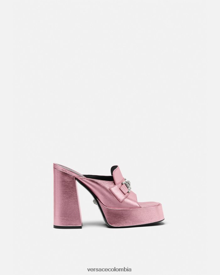 mujer mules con plataforma medusa '95 Versace rosa 2RP40F444 zapato