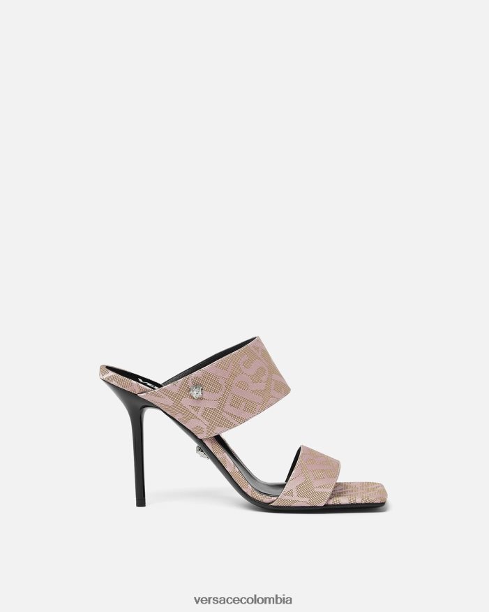 mujer mules con tacón alto integral Versace rosa 2RP40F440 zapato