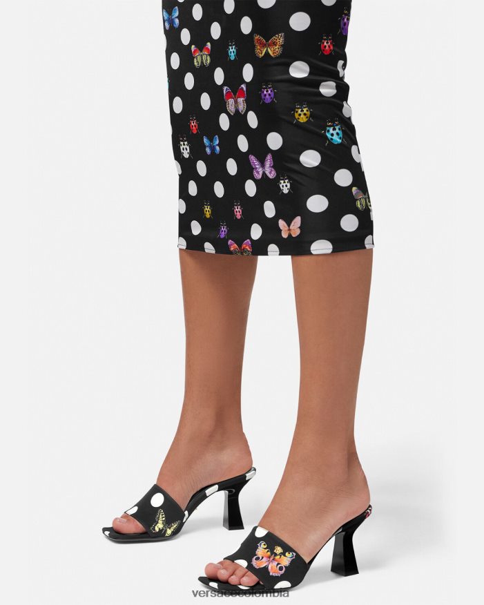 mujer mules de lona con mariposas Versace imprimir 2RP40F432 zapato