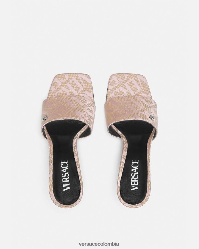 mujer mules por toda la prenda Versace rosa 2RP40F442 zapato