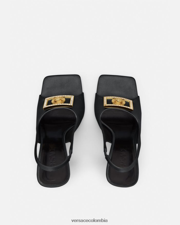 mujer sandalias con medusa y cristales Versace negro 2RP40F465 zapato