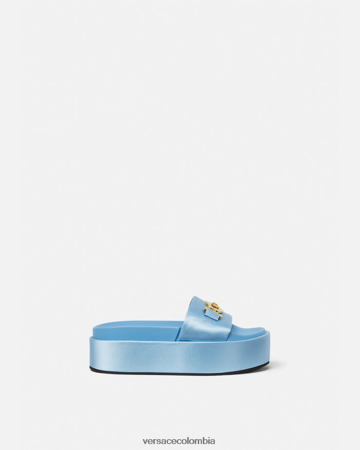 mujer sandalias con plataforma Medusa '95 Versace azul claro 2RP40F456 zapato