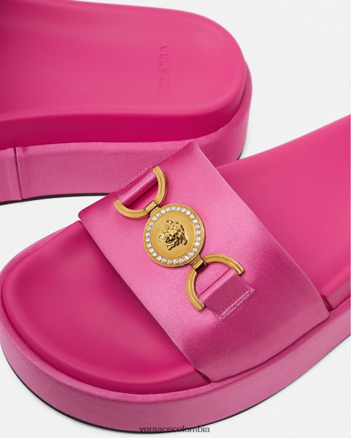 mujer sandalias con plataforma Medusa '95 Versace rosa 2RP40F454 zapato