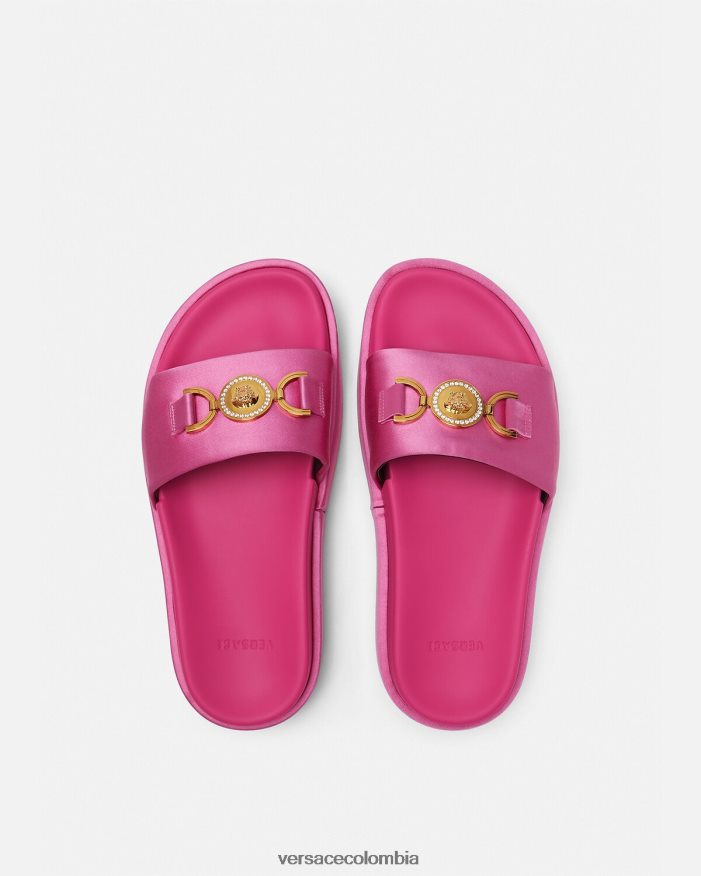 mujer sandalias con plataforma Medusa '95 Versace rosa 2RP40F454 zapato