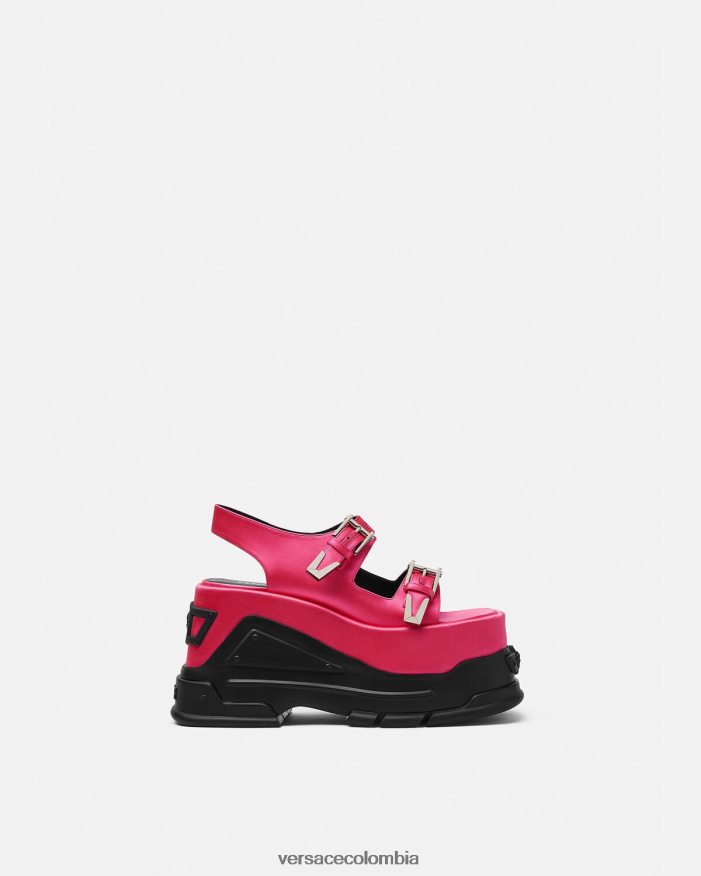 mujer sandalias con plataforma y motivo Medusa Versace fucsia 2RP40F460 zapato