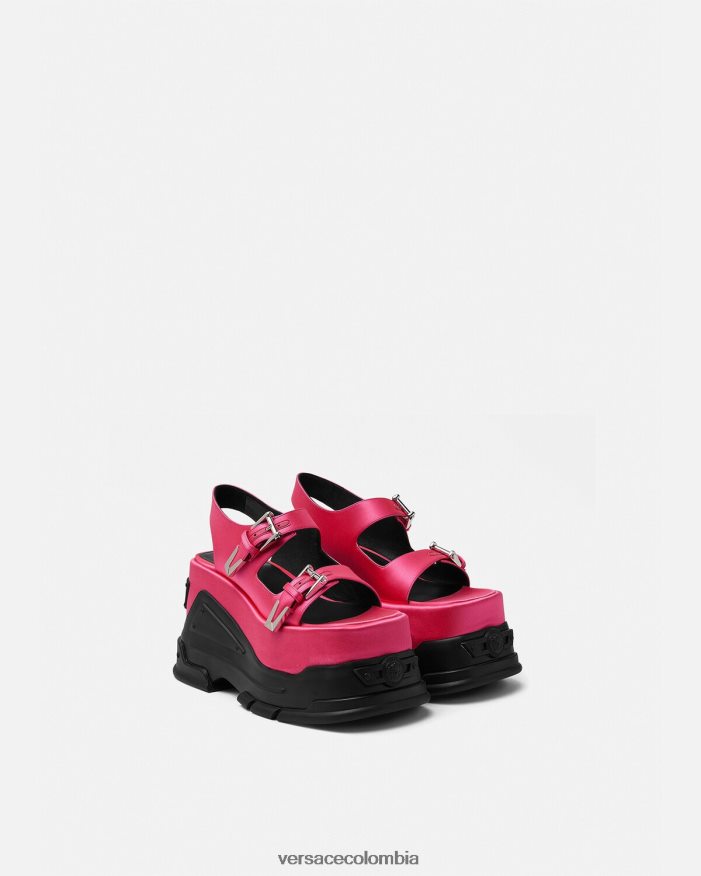 mujer sandalias con plataforma y motivo Medusa Versace fucsia 2RP40F460 zapato