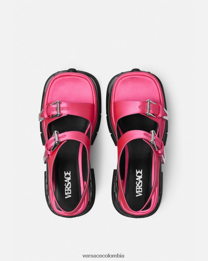 mujer sandalias con plataforma y motivo Medusa Versace fucsia 2RP40F460 zapato