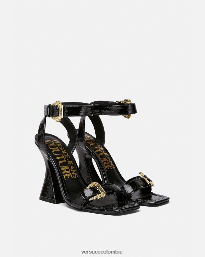 mujer sandalias kirsten con hebilla barroca Versace negro 2RP40F2293 zapato