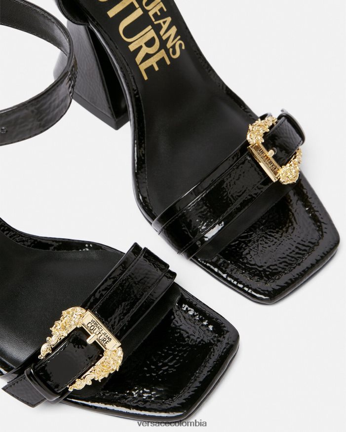 mujer sandalias kirsten con hebilla barroca Versace negro 2RP40F2293 zapato