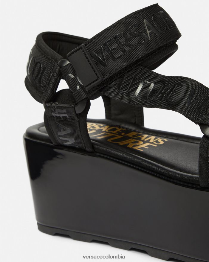 mujer sandalias mallory con plataforma y logo Versace negro 2RP40F2294 zapato