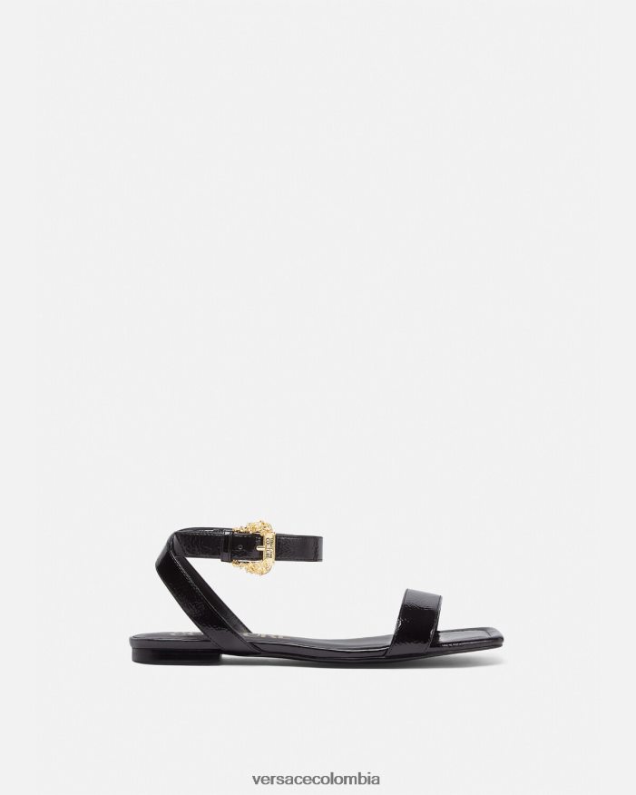 mujer sandalias planas Millie con hebilla barroca Versace negro 2RP40F2259 zapato