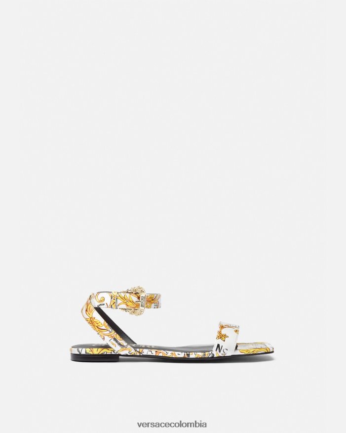 mujer sandalias planas millie de alta costura pop Versace oro y blanco 2RP40F2298 zapato