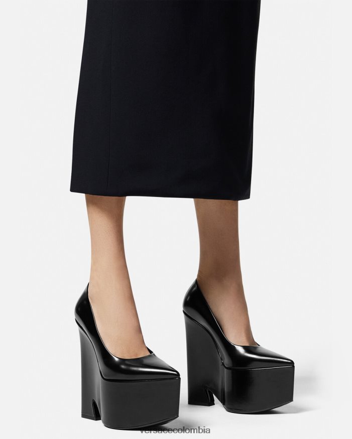 mujer bombas de plataforma tempestad Versace negro 2RP40F491 zapato