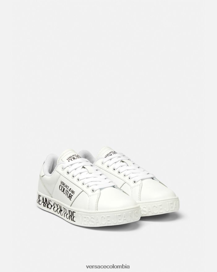 mujer tenis Court 88 con logo Versace blanco 2RP40F2277 zapato