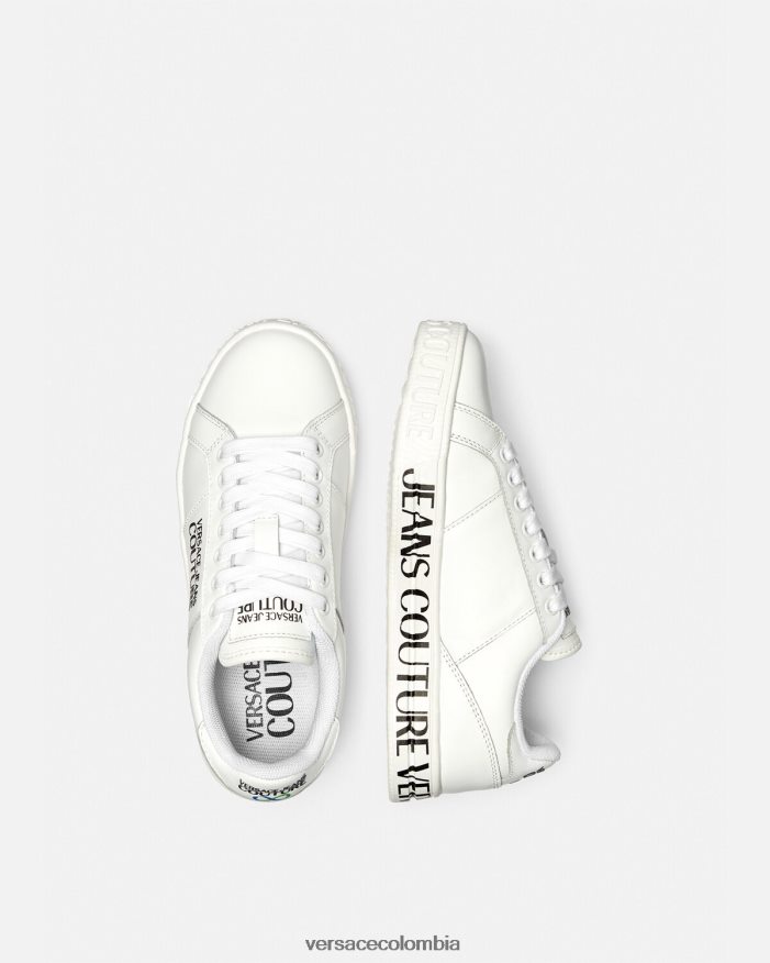 mujer tenis Court 88 con logo Versace blanco 2RP40F2277 zapato