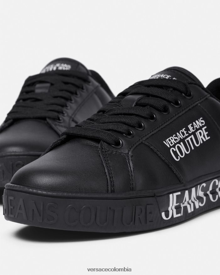 mujer tenis Court 88 con logo Versace negro 2RP40F2278 zapato