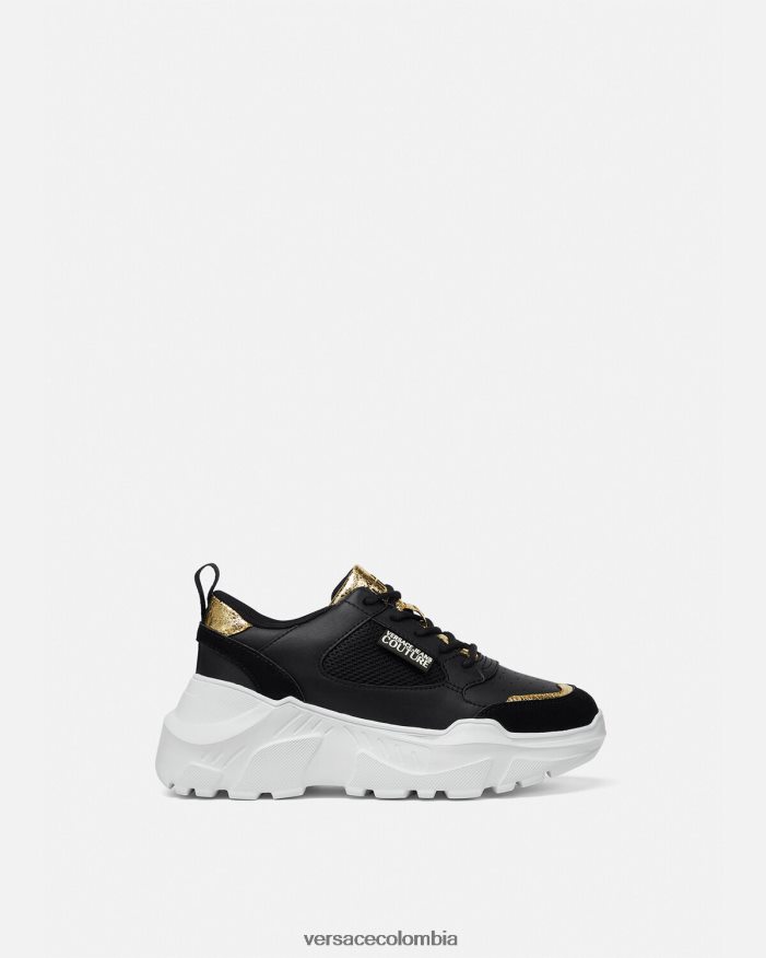 mujer zapatillas de deporte speedtrack Versace oro negro 2RP40F2265 zapato