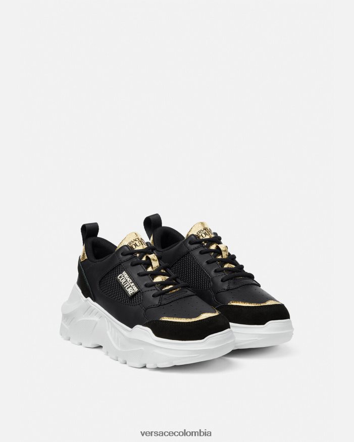 mujer zapatillas de deporte speedtrack Versace oro negro 2RP40F2265 zapato