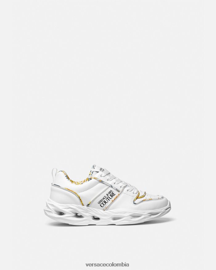 mujer zapatillas okinawa de alta costura con logo Versace blanco 2RP40F2302 zapato