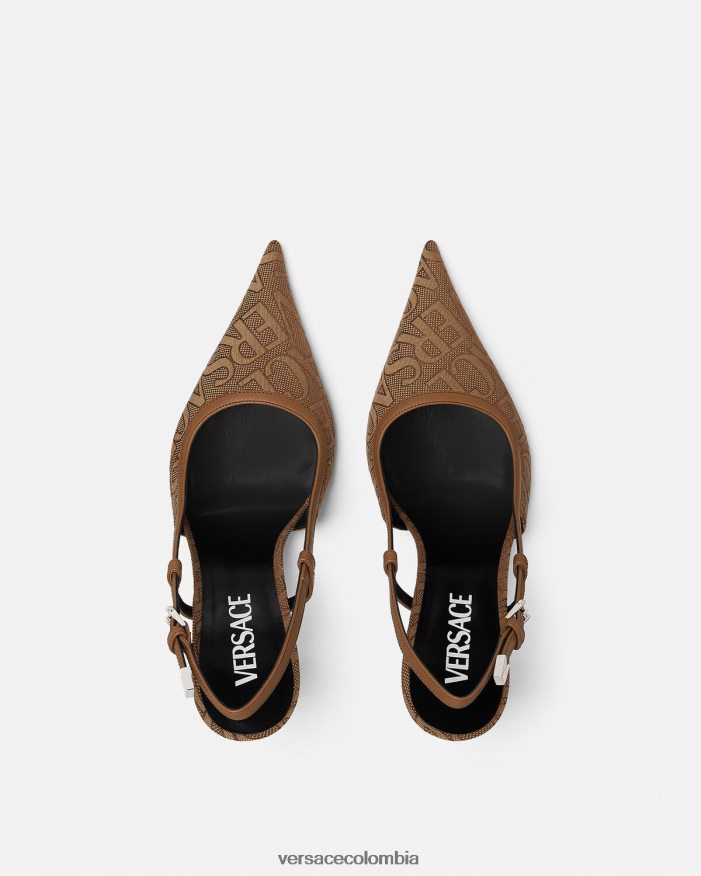 mujer zapatos de tacón con tira trasera Versace marrón 2RP40F481 zapato
