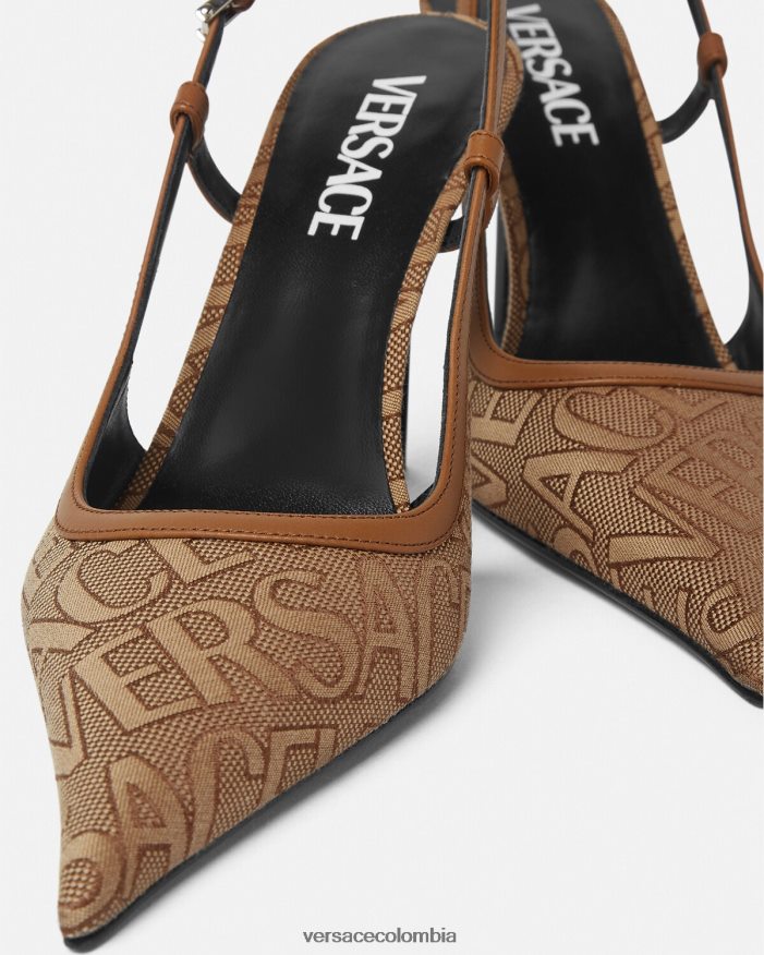 mujer zapatos de tacón con tira trasera Versace marrón 2RP40F481 zapato