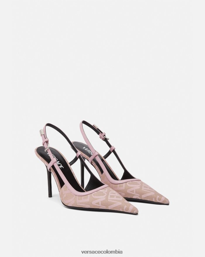 mujer zapatos de tacón con tira trasera Versace rosa 2RP40F482 zapato