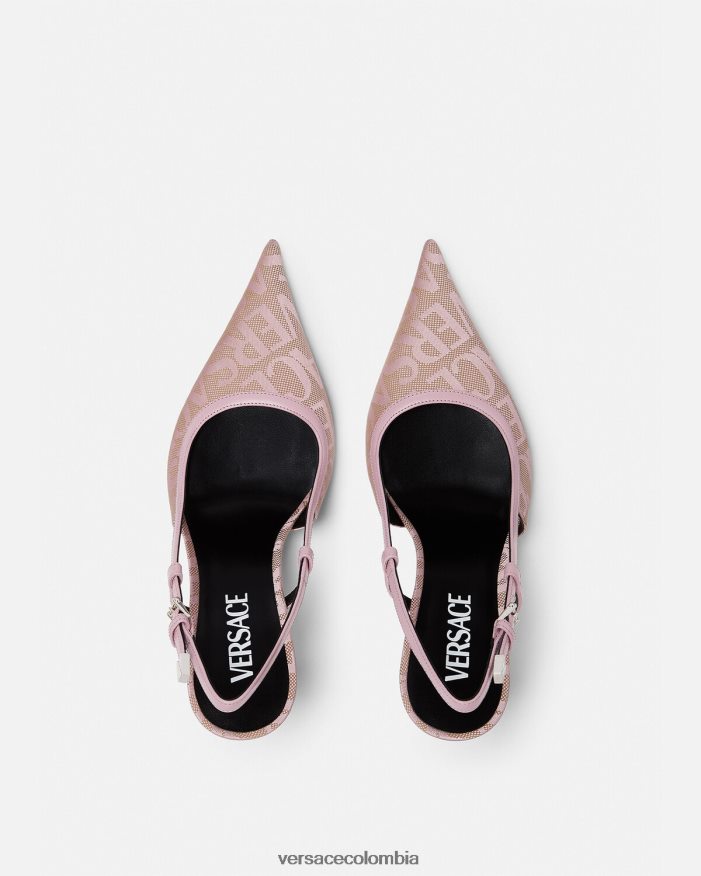 mujer zapatos de tacón con tira trasera Versace rosa 2RP40F482 zapato