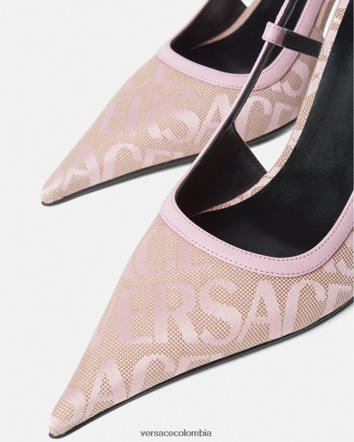 mujer zapatos de tacón con tira trasera Versace rosa 2RP40F482 zapato