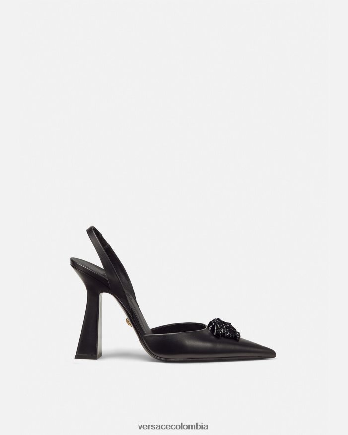mujer zapatos de tacón con tira trasera la medusa Versace negro 2RP40F489 zapato