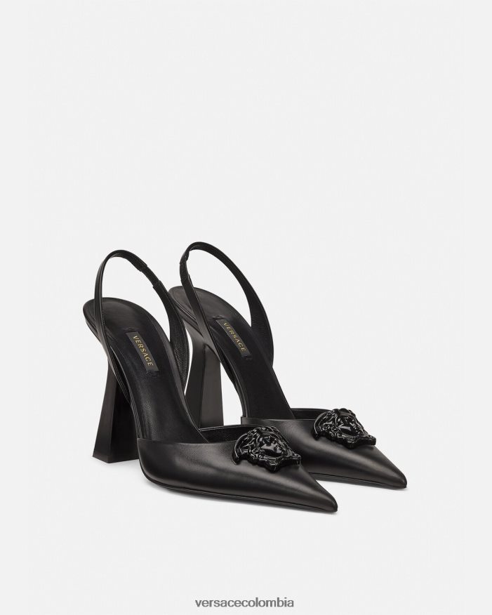mujer zapatos de tacón con tira trasera la medusa Versace negro 2RP40F489 zapato