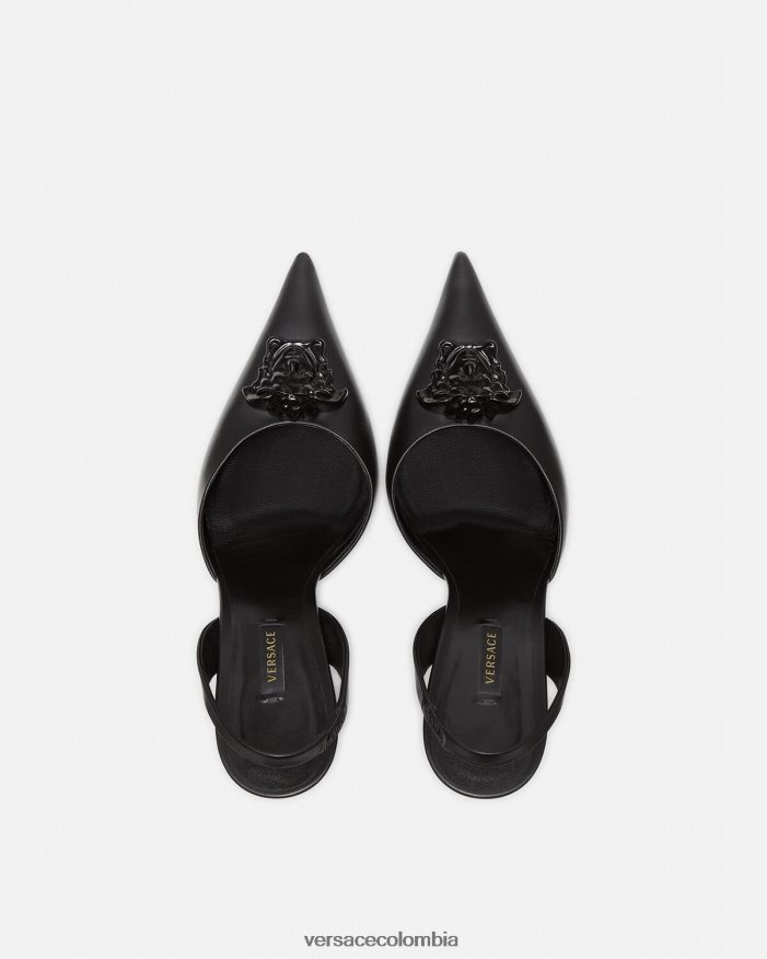 mujer zapatos de tacón con tira trasera la medusa Versace negro 2RP40F489 zapato
