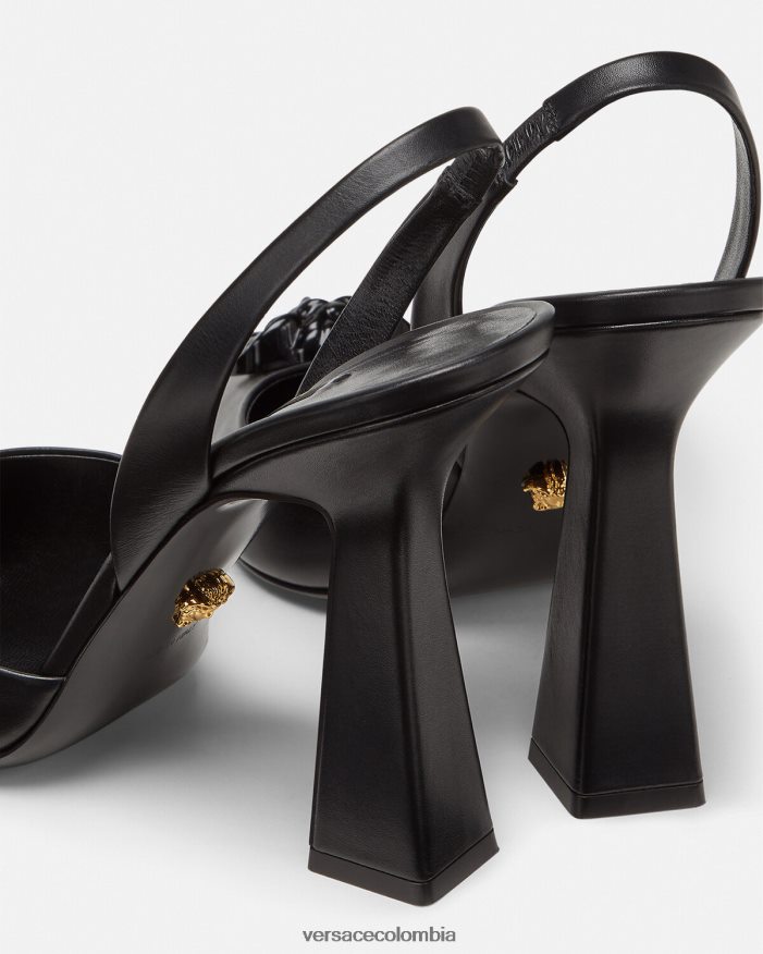 mujer zapatos de tacón con tira trasera la medusa Versace negro 2RP40F489 zapato