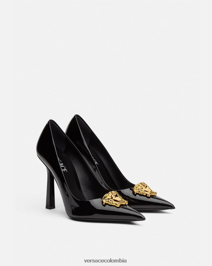 mujer zapatos de tacón la medusa de charol Versace negro 2RP40F488 zapato
