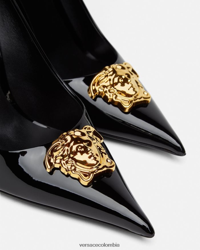 mujer zapatos de tacón la medusa de charol Versace negro 2RP40F488 zapato