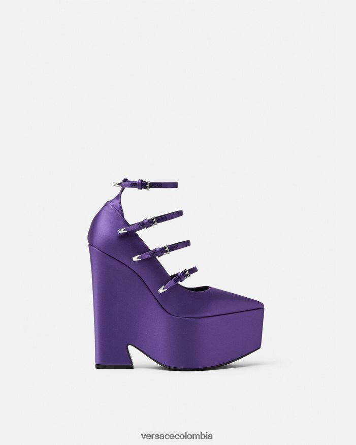 mujer zapatos de tacón tempest con plataforma de satén Versace Violeta 2RP40F496 zapato