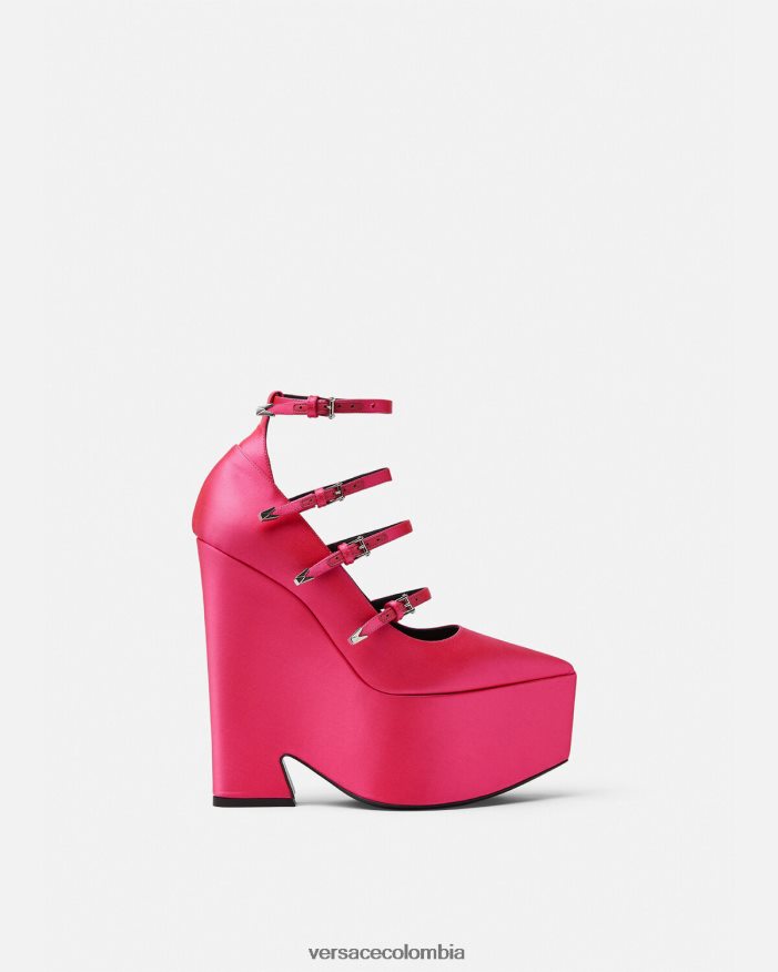 mujer zapatos de tacón tempest con plataforma de satén Versace fucsia 2RP40F495 zapato