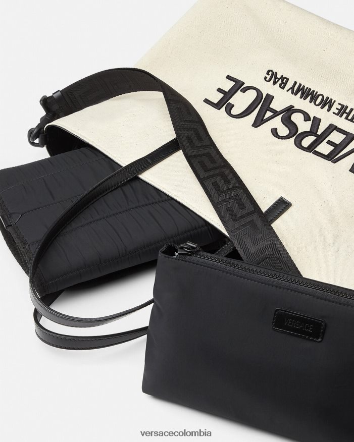 niños bolso cambiador para bebé con logo Versace blanco negro 2RP40F1850 bolsas