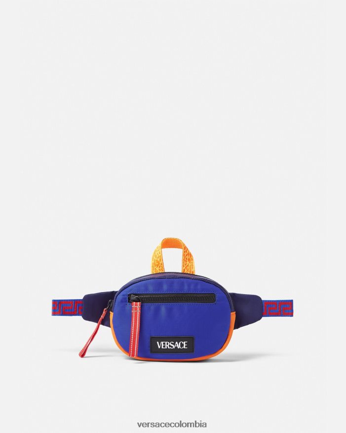 niños riñonera con greca reciclada Versace azul negro 2RP40F2075 bolsas