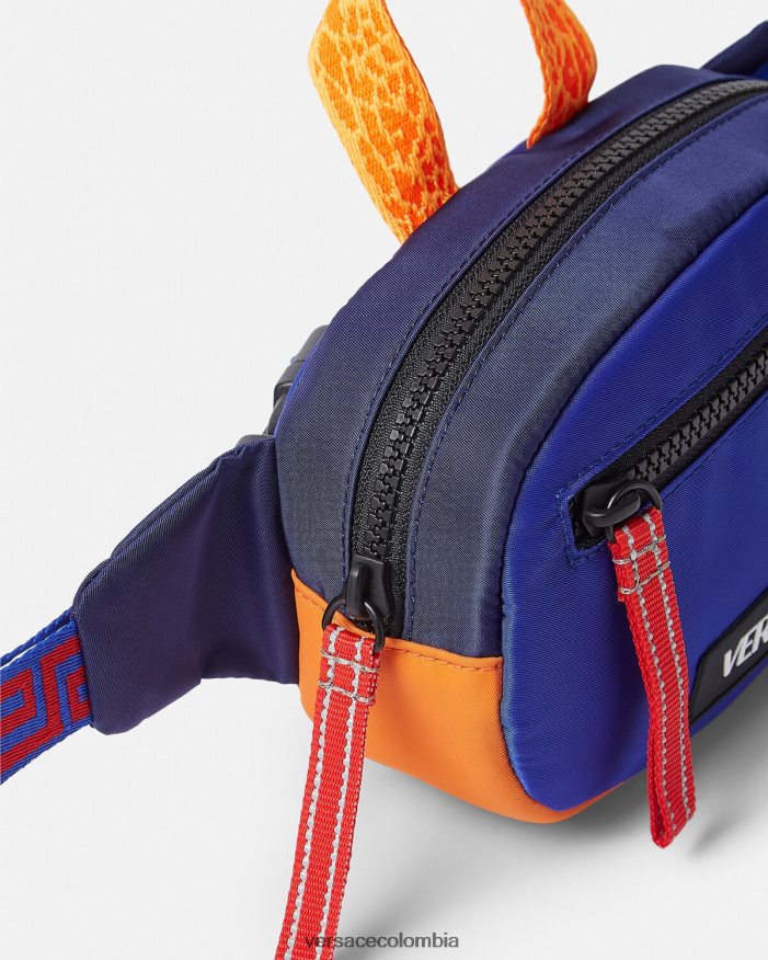 niños riñonera con greca reciclada Versace azul negro 2RP40F2075 bolsas