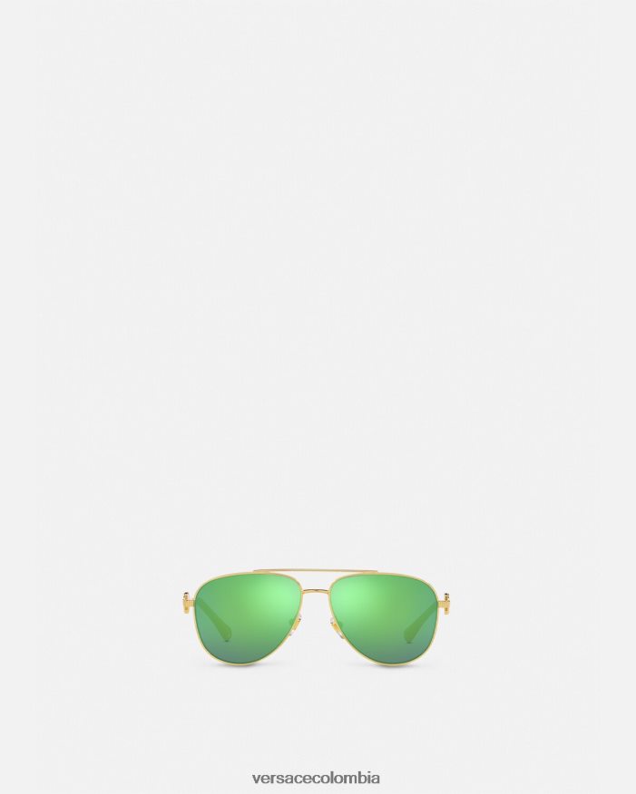 niños gafas de sol de aviador medusa Versace oro y verde 2RP40F2059 accesorios